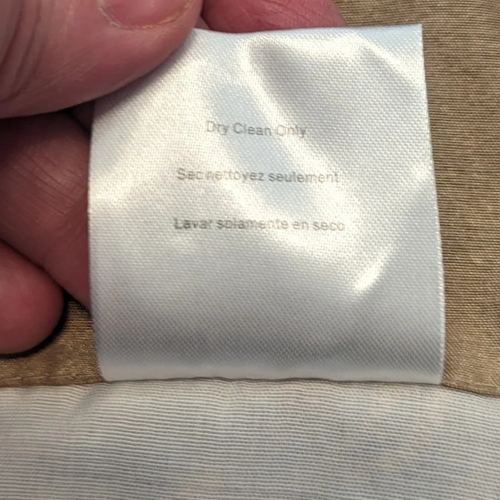 NWOT Pair Tan Floral Embroidered Trimmed Lined Valances Curtains. Two 53.5